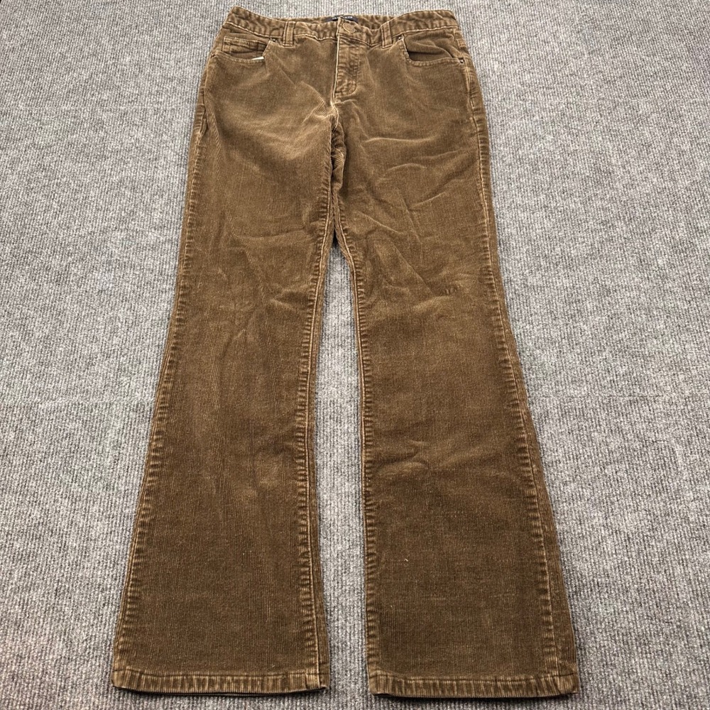 Y2K Lands End Corduroy Pants Womens 2 Bootcut Stretch Brown Casual